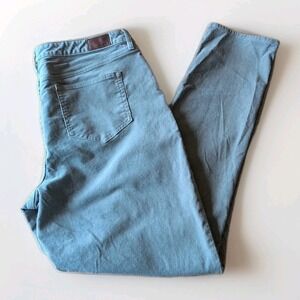 Lands' End Women Gray Corduroy High Rise Straight Leg Pants Sz 18 Tall 39W x 34L